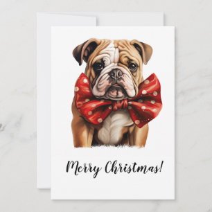 Carte Festive de Noël de Bulldog anglais