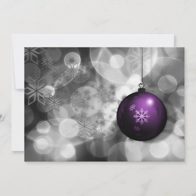 carte festive de Noël violet argent (Devant)
