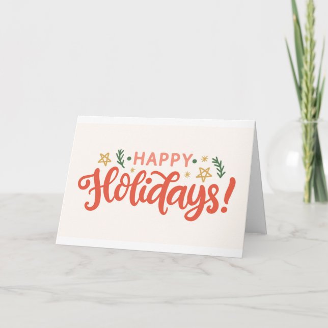 Carte Festive Happy Holidays Design (Devant)