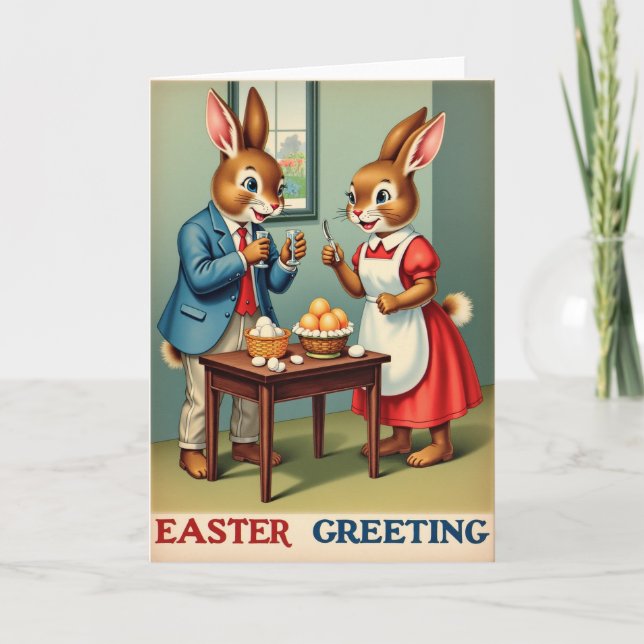 Carte Festive Hare Holiday Egg Card (Devant)