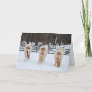 Carte Festive Horses Holiday Card