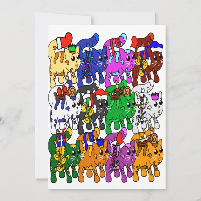Carte Festive Jolly Meowy Christmas Cats (Devant)