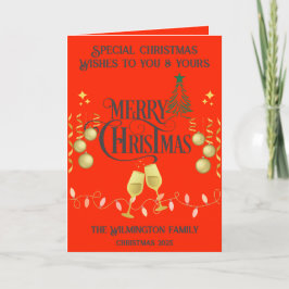 Carte Festive Très Joyeux Noël de famille plié