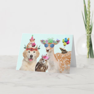 Carte Fête Animaux sauvages Anniversaire