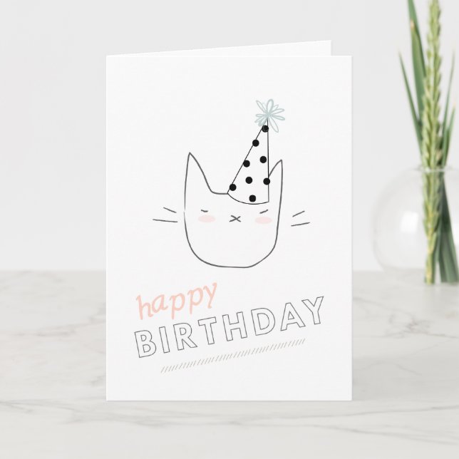 Carte Fête Chat Joyeux anniversaire (Devant)