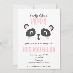 Carte Fête comme un panda coloré anniversaire lumineux