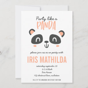Carte Fête comme un panda coloré anniversaire lumineux