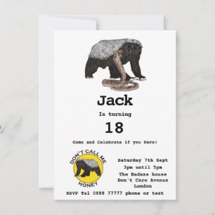 Carte Fête d'anniversaire 18 ans Badass Honey Badger san