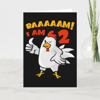 Carte Fête d'anniversaire 2 ans de poulet Ferme Poulet d