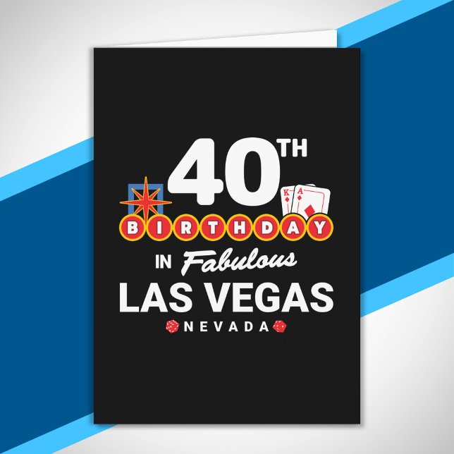 Carte Fête d'anniversaire à Las Vegas - 40e anniversaire (Créateur téléchargé)