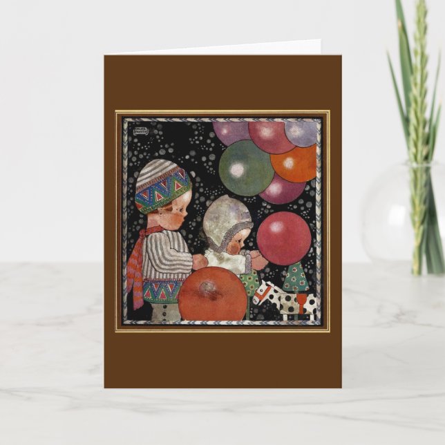 Carte Fête d'anniversaire, ballons et jouets pour enfant (Devant)