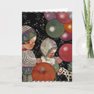 Carte Fête d'anniversaire, ballons et jouets pour enfant