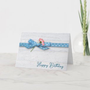 Carte Fête D'Anniversaire Dans Polka Dot Ribbon