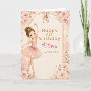 Carte Fête d'anniversaire de ballerine rose