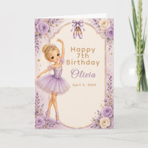 Carte Fête d'anniversaire de ballerine violette