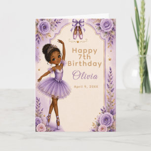 Carte Fête d'anniversaire de ballerine violette