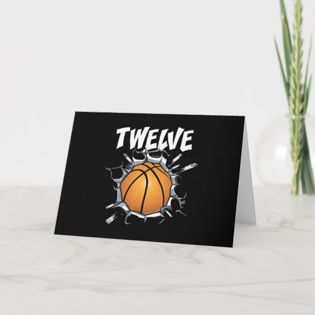 Carte Fête d'anniversaire de basketball garçon 12 ans 12 (Devant)
