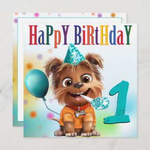 Carte Fête d'anniversaire de chien