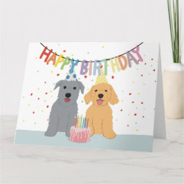 Carte Fête d'anniversaire de deux chiens
