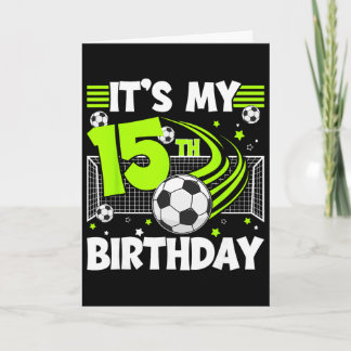Carte Fête d'anniversaire de football 15 ans 15 ans Joue