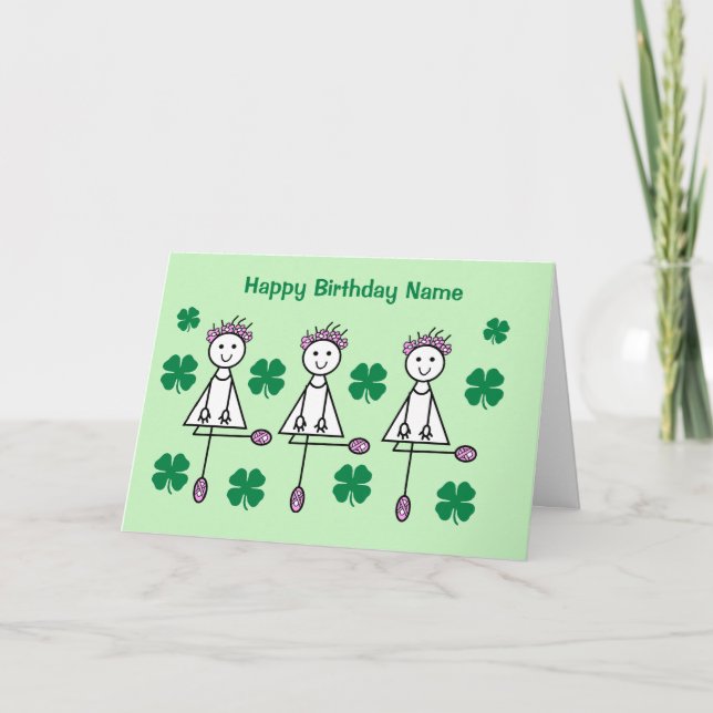 Carte Fête d'anniversaire de jolies filles de danse irla (Devant)