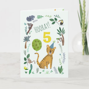 Carte Fête d'anniversaire de l'âge personnalisé du tigre