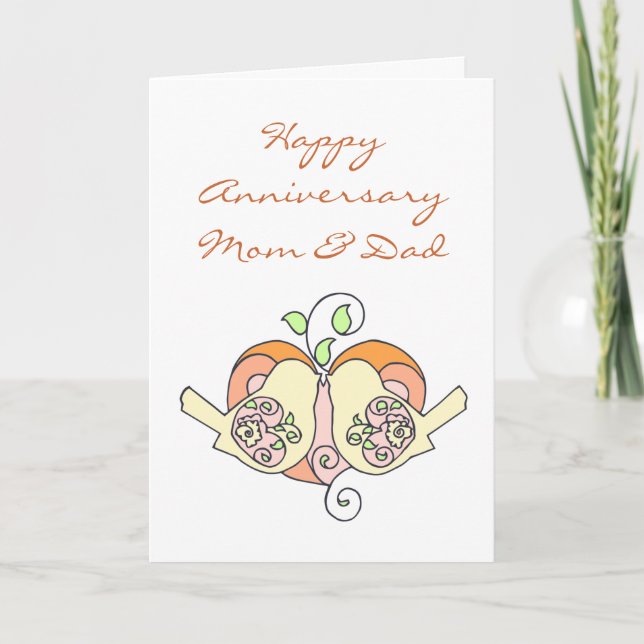 Carte Fête d'anniversaire de mariage de maman et papa Oi (Devant)