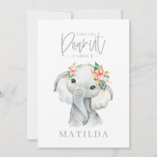Carte Fête d'anniversaire de petite fille d'éléphant aqu