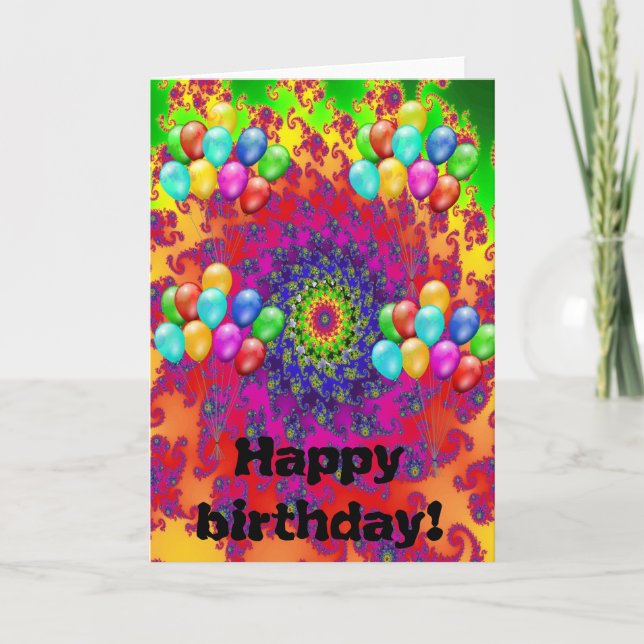 Carte Fête d'anniversaire de Shower de Fête de Ballons A (Devant)