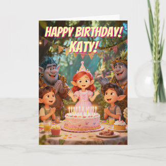 Carte Fête d'anniversaire des Trolls de la Forêt Enchant