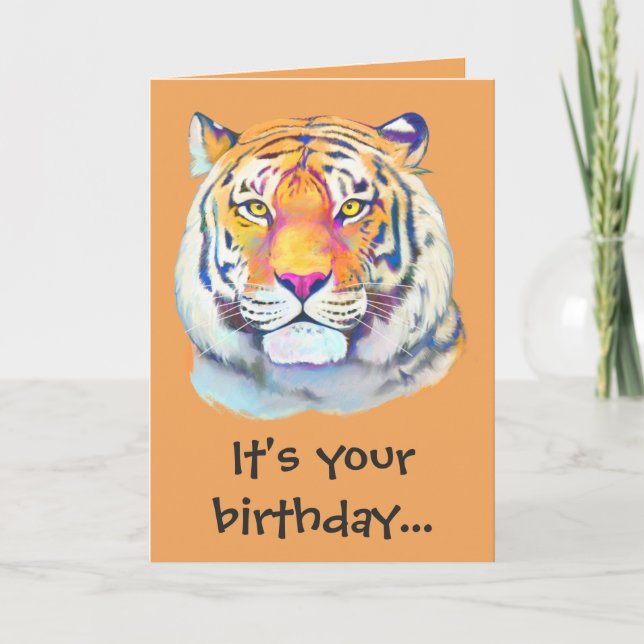 Carte Fête d'anniversaire du tigre (Devant)