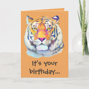 Carte Fête d'anniversaire du tigre