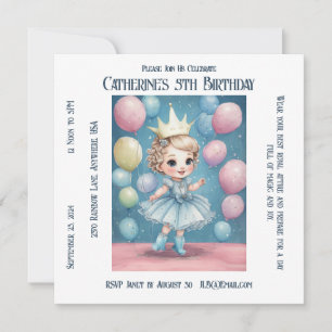 Carte Fête d'anniversaire enchantée de la princesse
