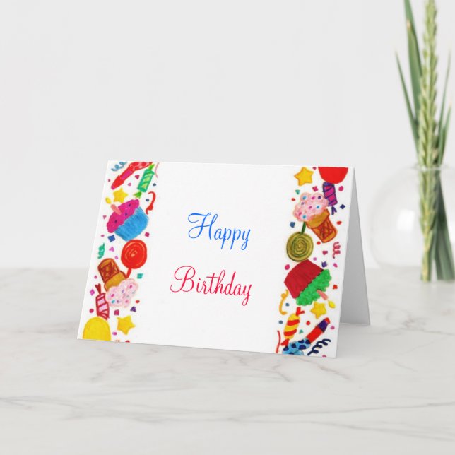 Carte fête d'anniversaire, joyeux anniversaire (Devant)