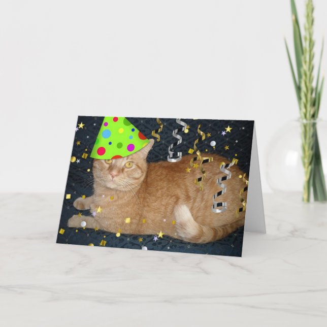 Carte Fête d'anniversaire Orange Tabby Cat (Devant)