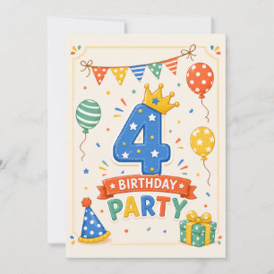 Carte Fête d'anniversaire personnalisée et colorée pour 