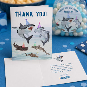 Carte Fête d'anniversaire piscine requin personnalisée r