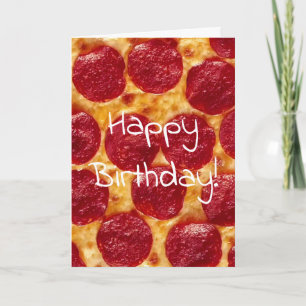 Carte fête d'anniversaire pizza pepperonis