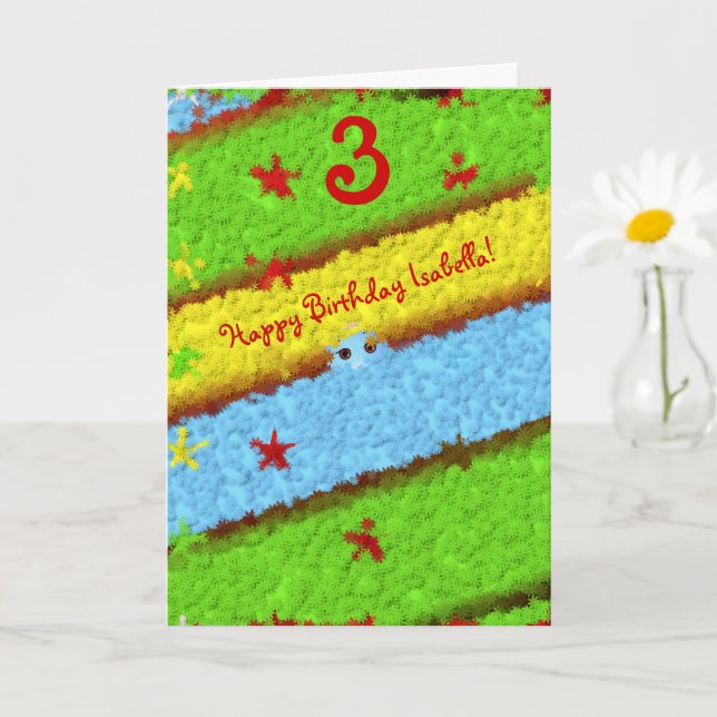 Carte Fête d'anniversaire pour enfants (Petite plante)