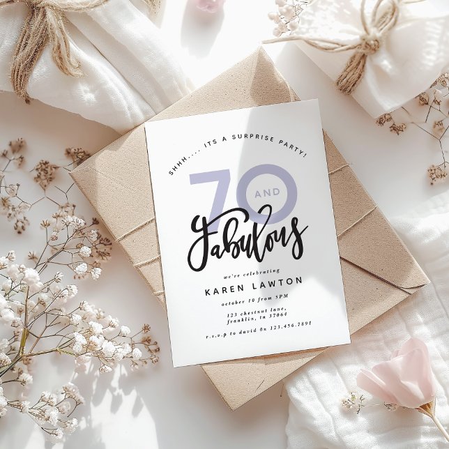 Carte fête d'anniversaire surprise de 70e anniversaire (Créateur téléchargé)