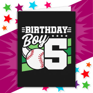 Carte Fête de baseball 5 ans Thème 5ème anniversaire gar