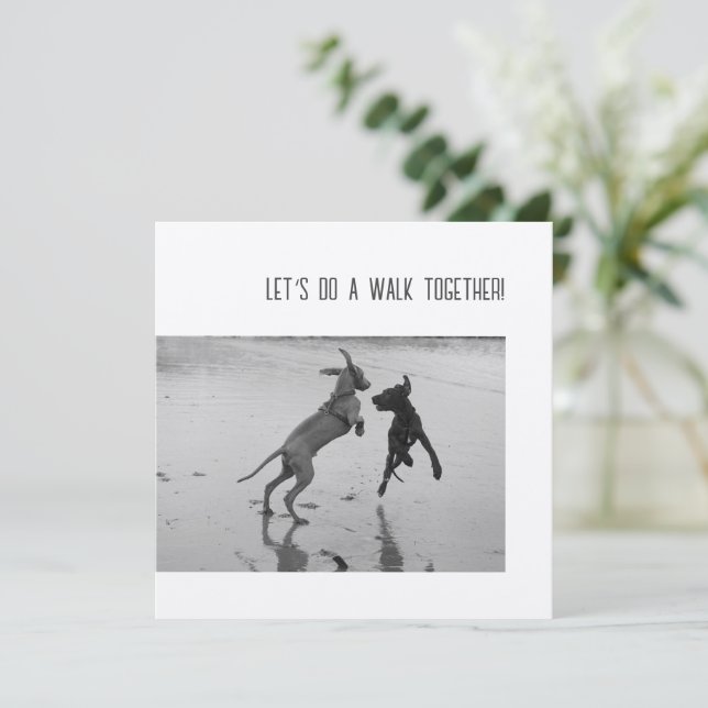 Carte Fête de chien ou de pawty (Debout devant)