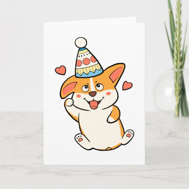 Carte Fête de Corgi Birthday (Devant)