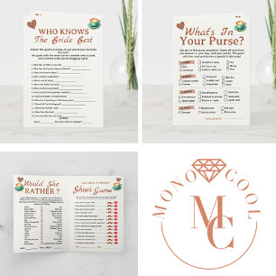 Carte Fête de douche de mariée Love Is Brewing 4 jeux am