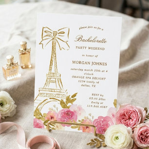 Carte Fête de Fiançailles Chic Parisien Rose Gold