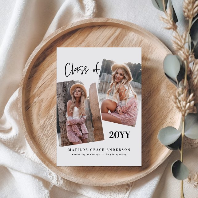 Carte Fête de graduation multiphoto géométrique moderne (Créateur téléchargé)