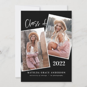 Carte Fête de graduation multiphoto géométrique moderne