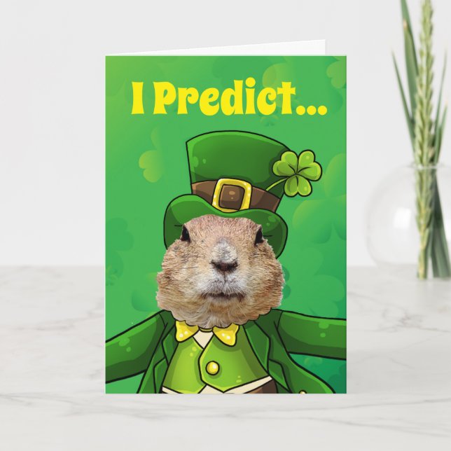 Carte Fête de la marmotte de la Saint-Patrick (Devant)
