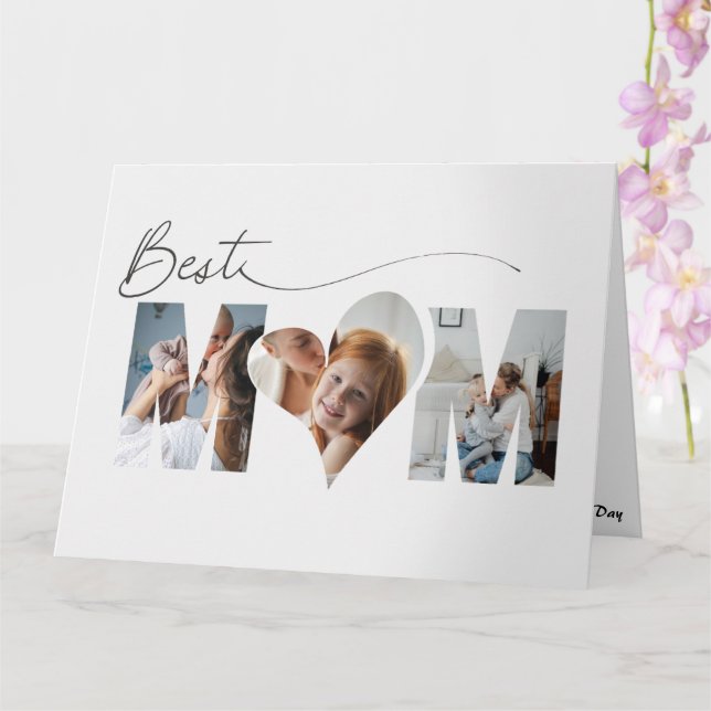 Carte Fête de la mère de maman du coeur plié (Orchidée)