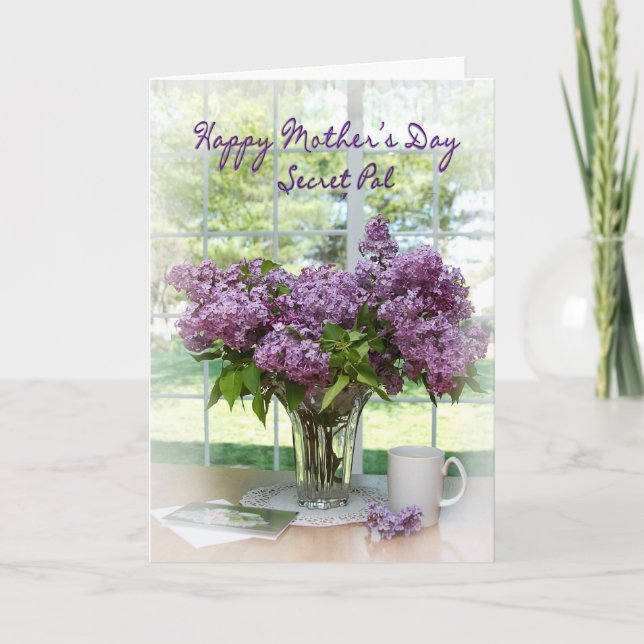 CARTE FÊTE DE LA MÈRE SALUT - SECRET PAL - LILACS (Devant)